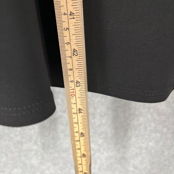 CJ Banks Faux Wrap Dress Size 1X Black Ruched Waist Half Sleeve Stretch Knit NEW - Picture 10 of 13